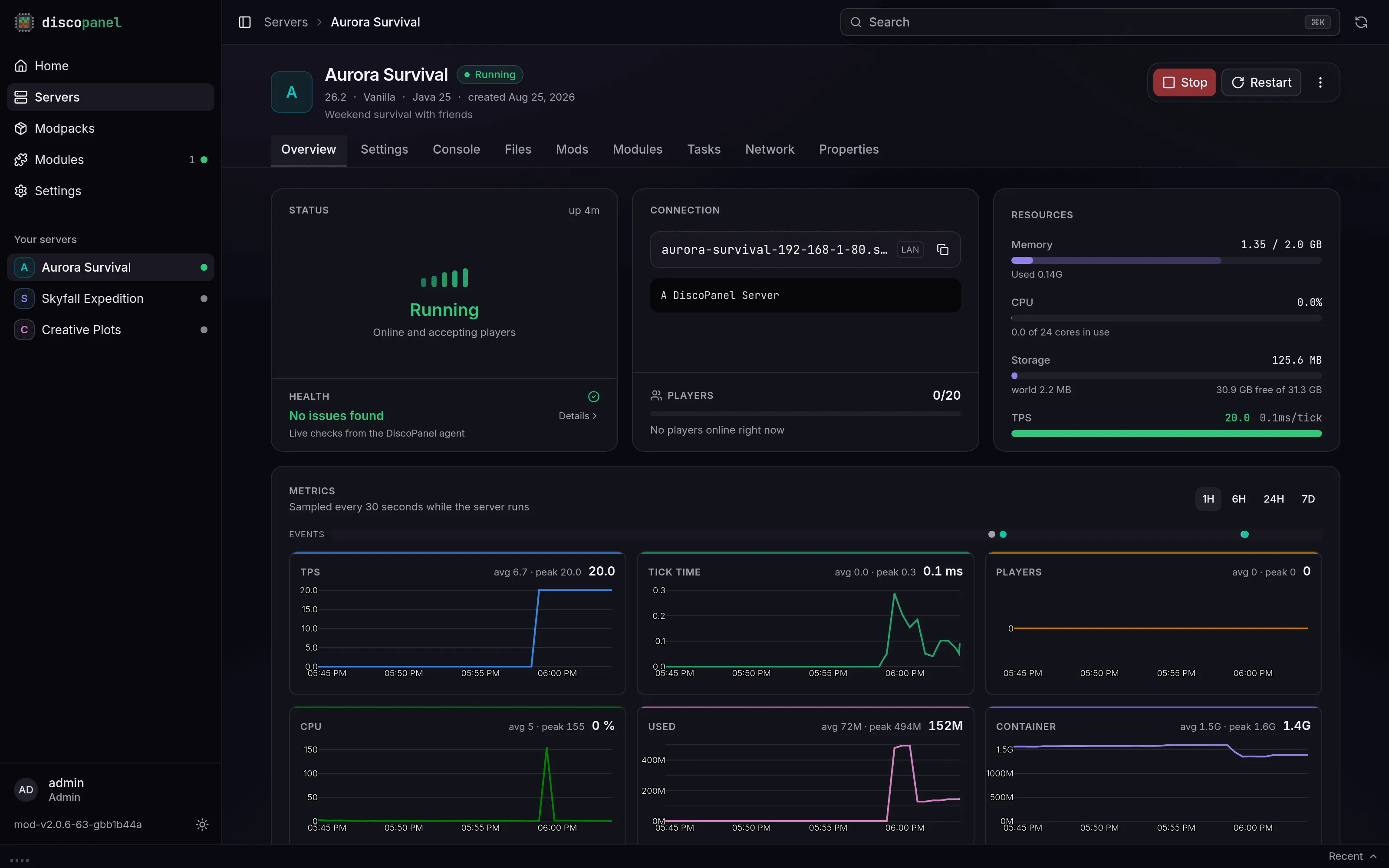 A server's overview